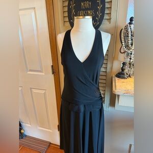 Jones New York Elegant Black Wrap Maxi Dress